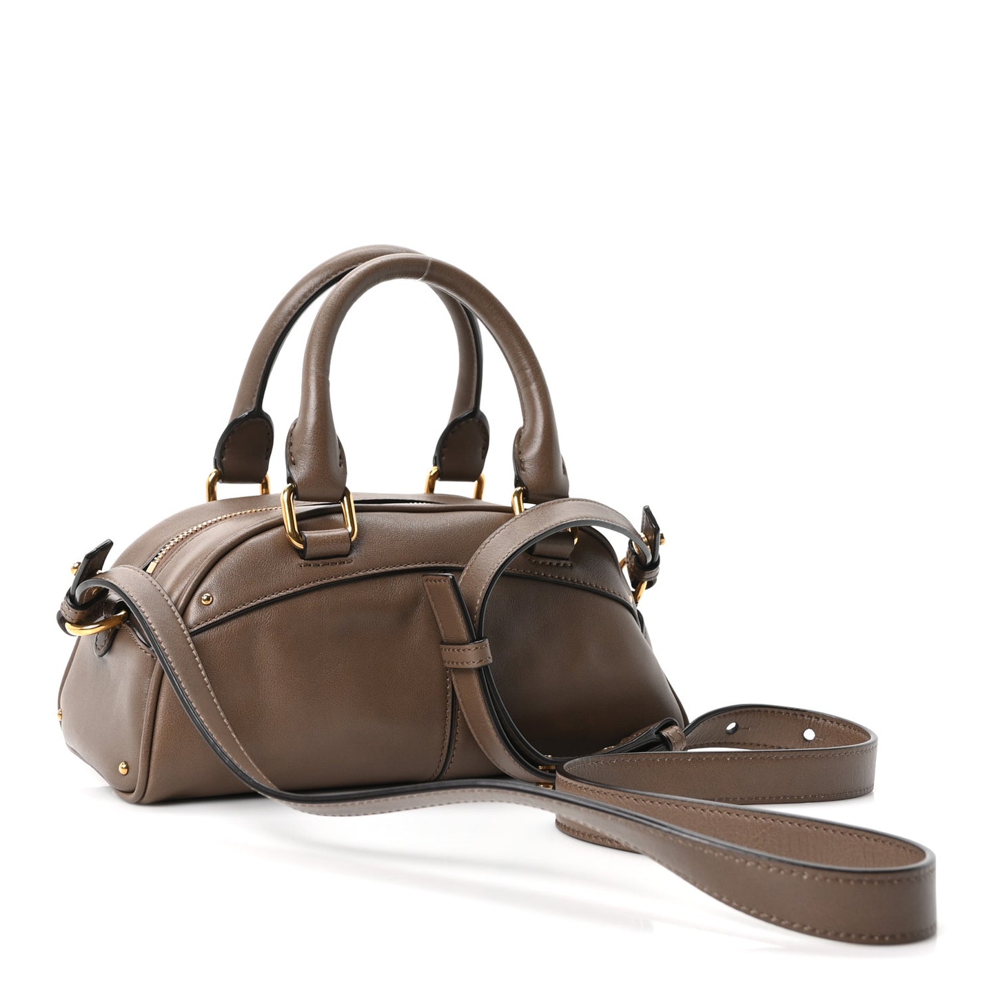Calfskin Small Charms Bowling Bag Deep Taupe