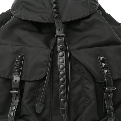 Prada Nylon New Vela Monochrome Studded Backpack Black 7 of 9