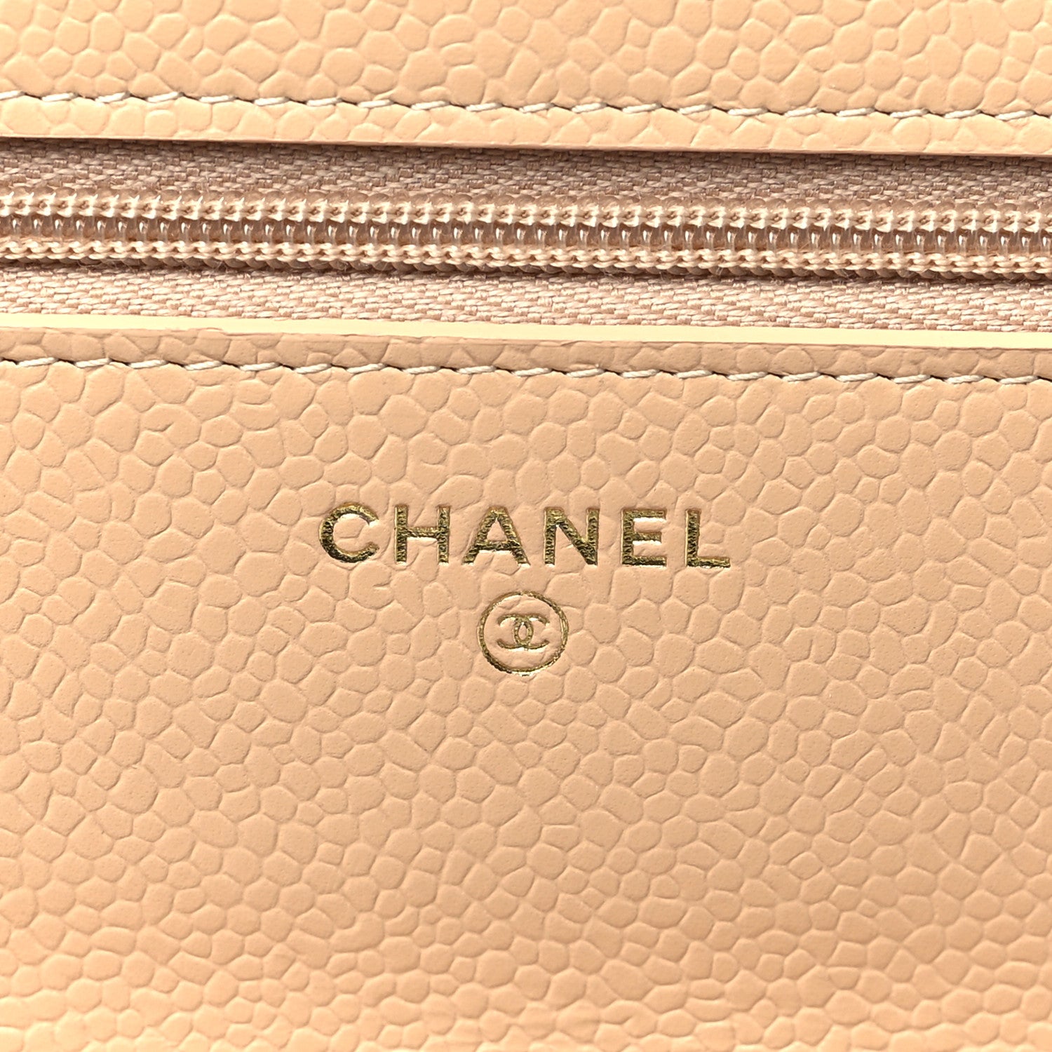 Chanel Caviar Quilted Wallet On Chain WOC Beige 7 of 10