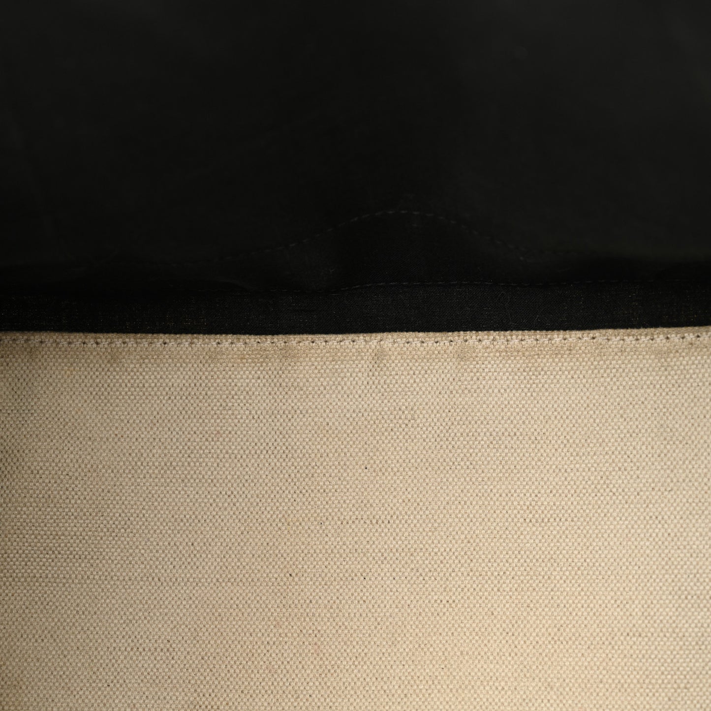 Cotton Canvas Satin Calfskin S Navy Cabas Natural Black