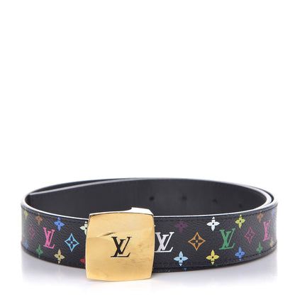Louis Vuitton Monogram Multicolor LV Cut Reversible Belt 75 30 Black 1 of 8