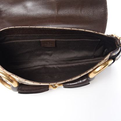 Gucci Monogram Studded Large Horsebit Clutch Dark Brown 5 of 12