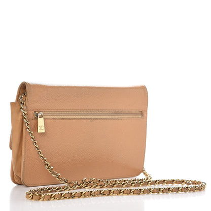 Chanel Caviar Timeless CC Wallet On Chain WOC Beige 3 of 16