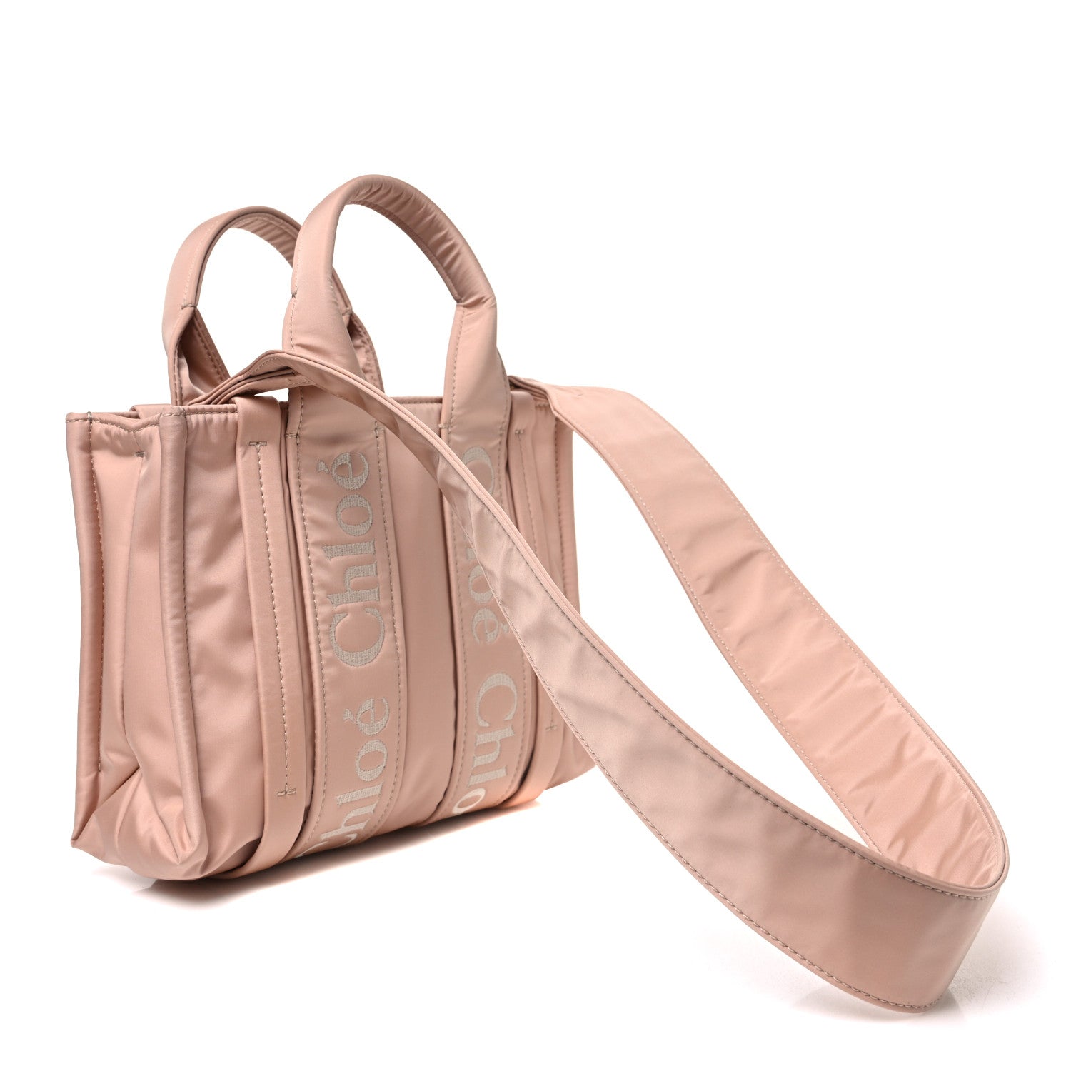 Chloe Nylon Small Woody Tote Rose Dust 3 of 10