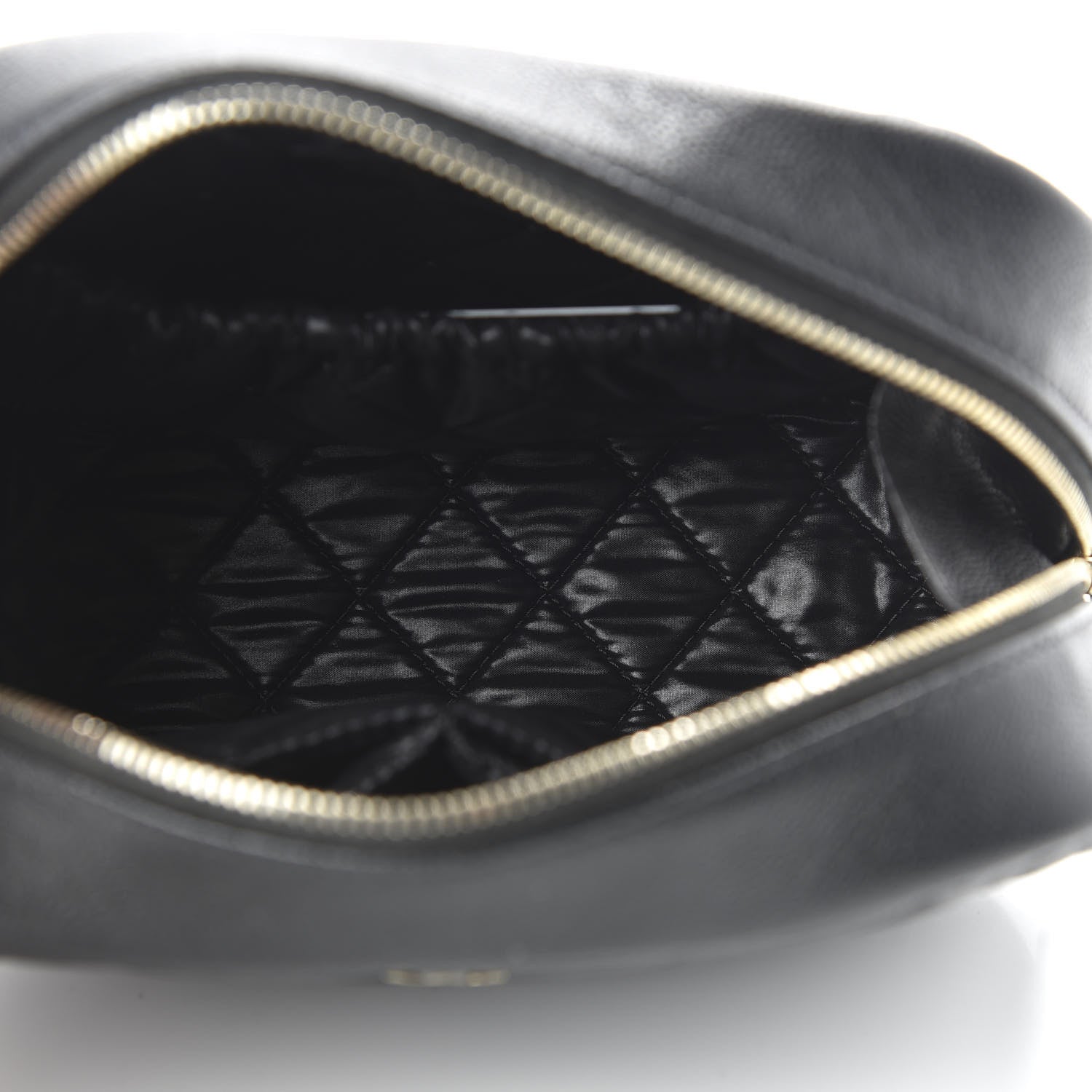 Chanel Caviar Quilted Curvy Pouch Cosmetic Case Black 5 of 10