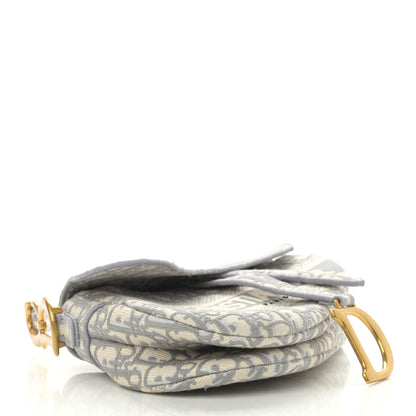 Christian Dior Oblique Embroidered Saddle Bag Gray 4 of 11