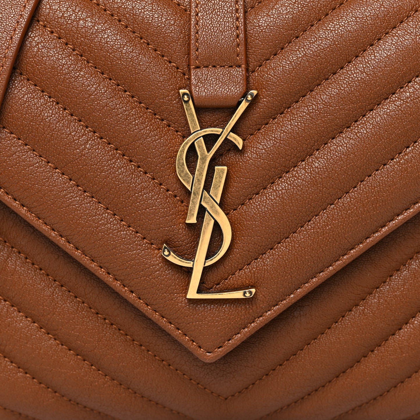 Sheepskin Matelasse Chevron Monogram Medium College Bag Brick