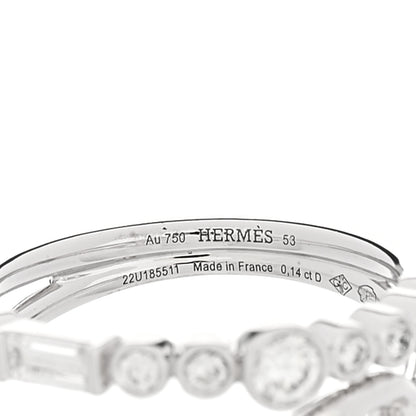 Hermes 18K White Gold Diamond Chaine D'Ancre Fancy Chaos Ring 53 6.5 4 of 5