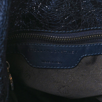 Stella McCartney Metallic Crackle Falabella Fold Over Tote Navy 6 of 10