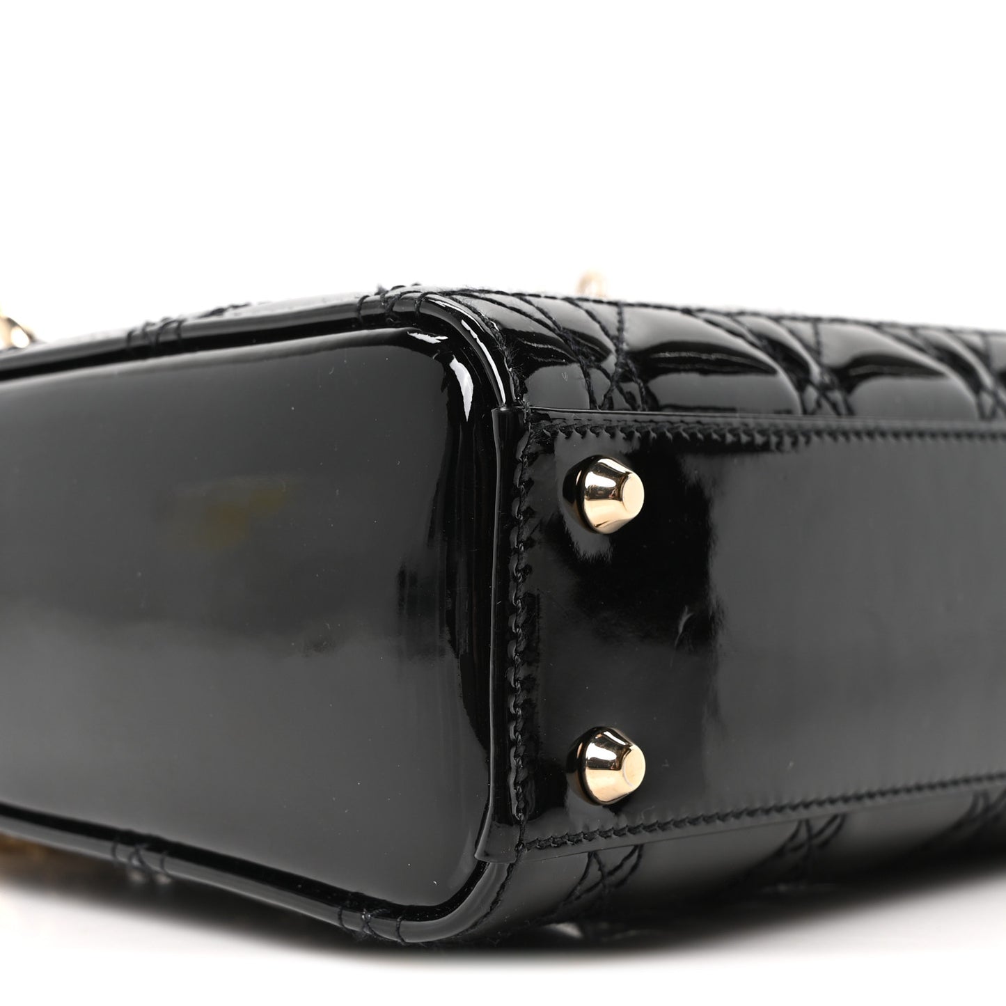 Patent Cannage Mini Lady Dior Black