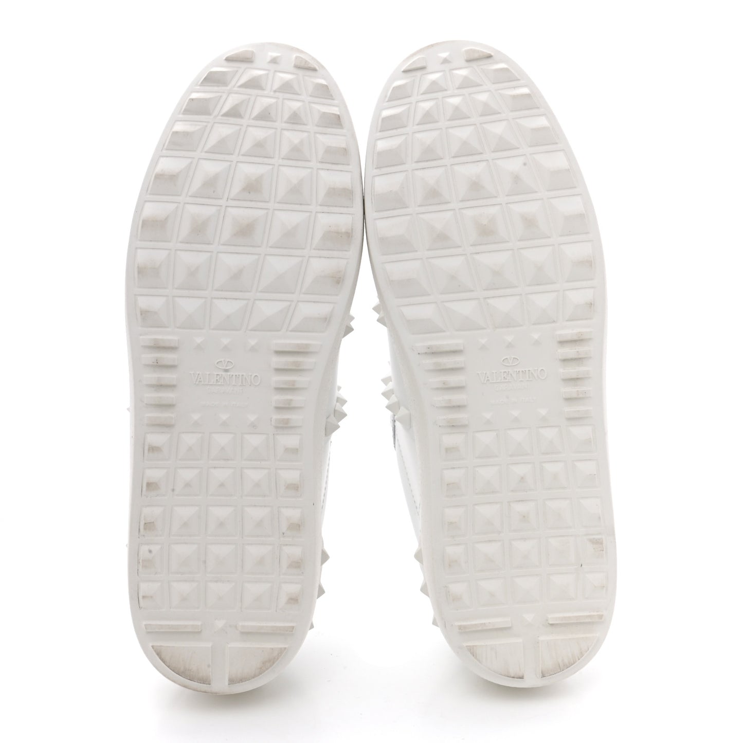 Calfskin Rockstud Untitled Open Sneakers 38 White