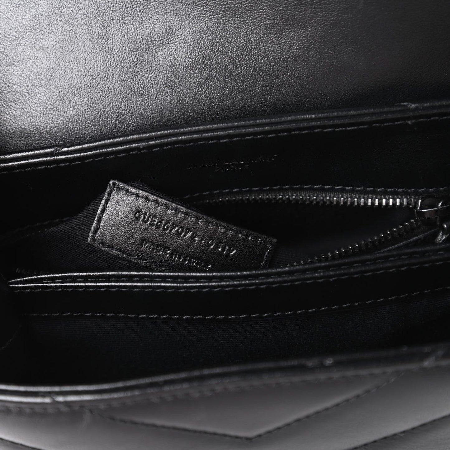 Calfskin Y Quilted Monogram Toy Loulou Crossbody Bag Black