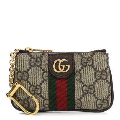 Gucci GG Supreme Monogram Web Ophidia Key Case Beige New Acero 1 of 8
