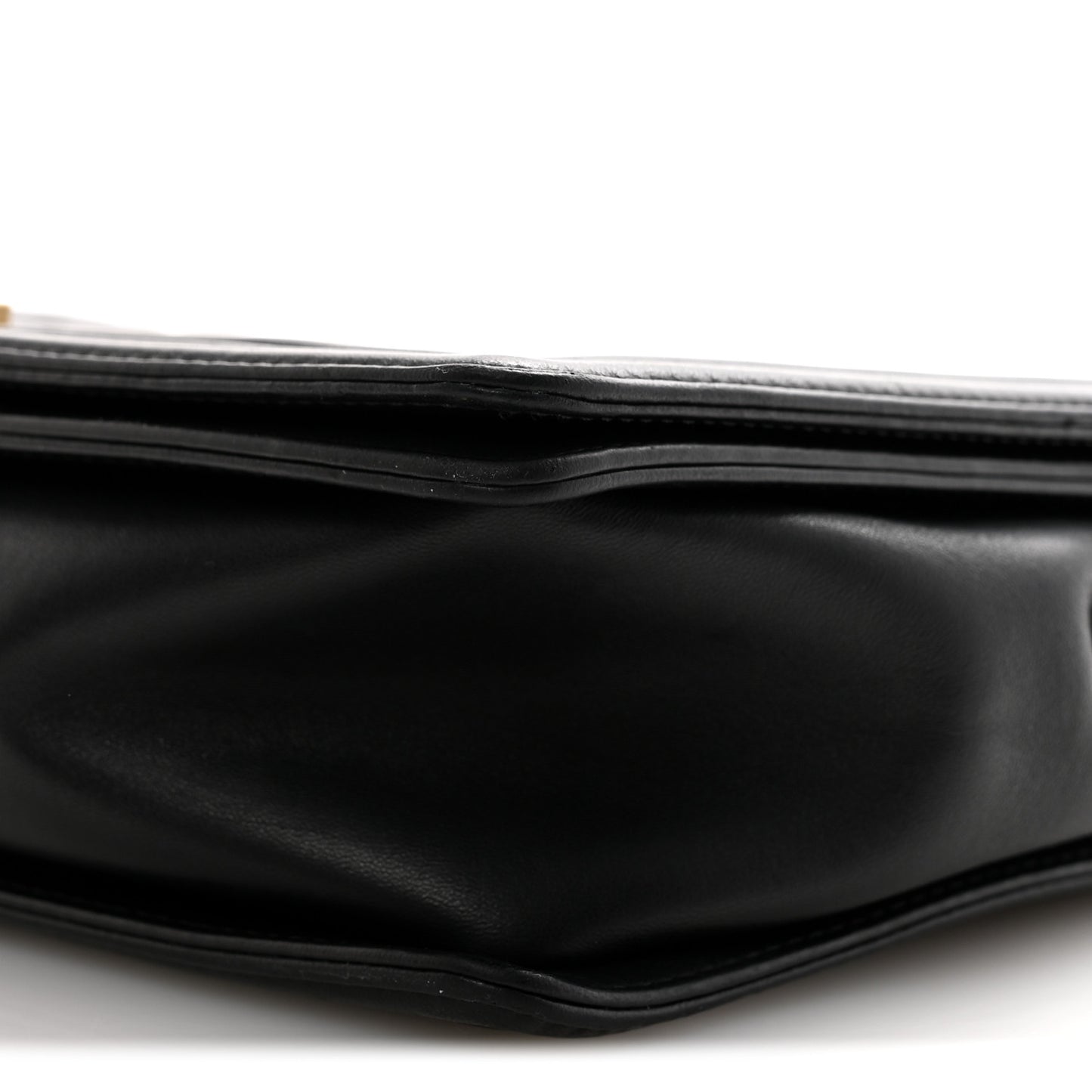 Lambskin Quilted Large Boy Flap Black