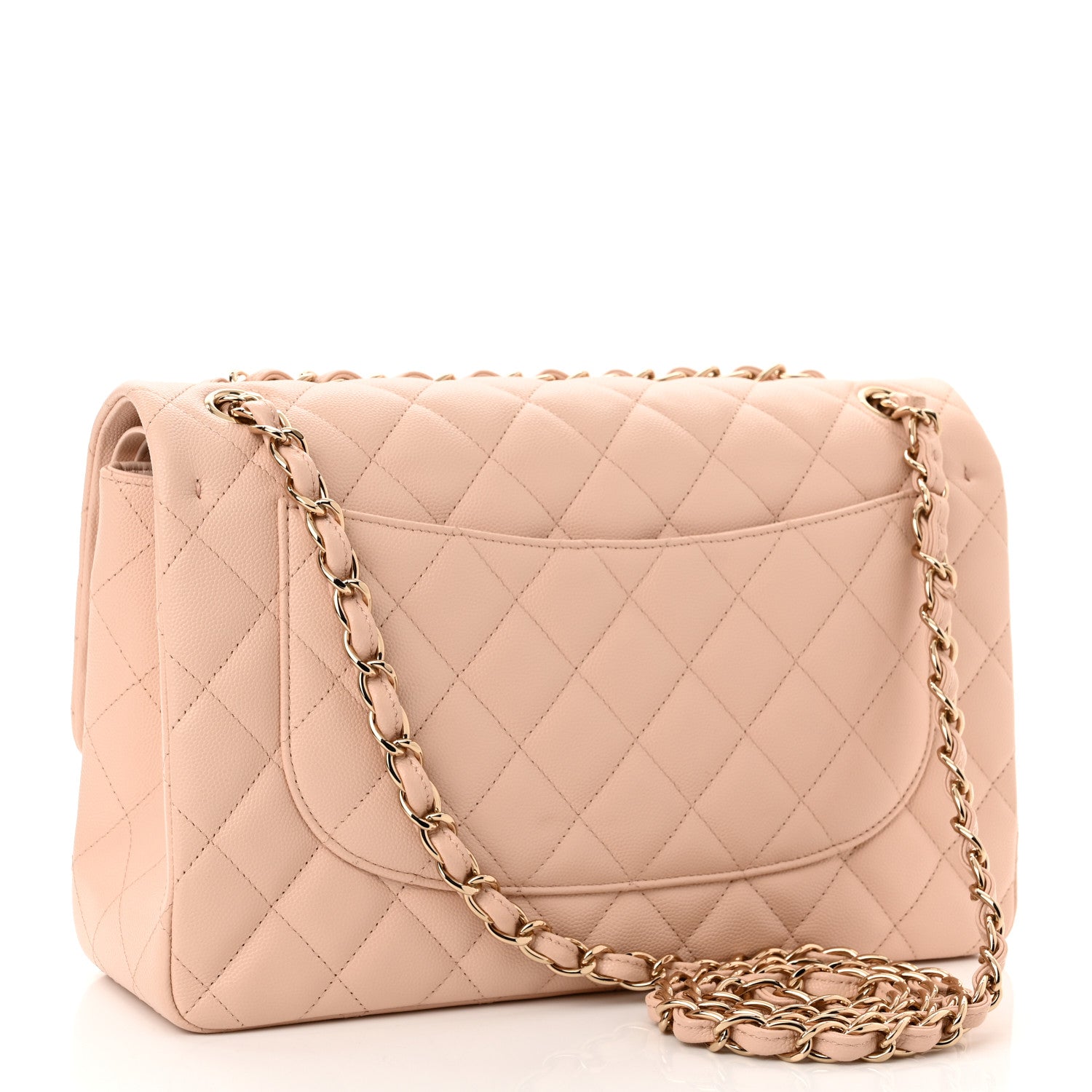 Chanel Caviar Quilted Jumbo Double Flap Light Beige 2 of 10