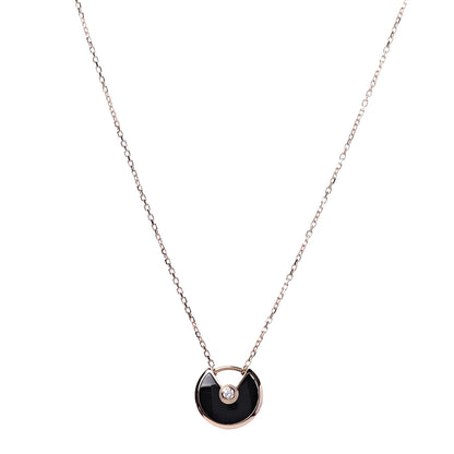 Cartier 18K Pink Gold Diamond Black Onyx XS Amulette de Cartier Pendant Necklace 1 of 8
