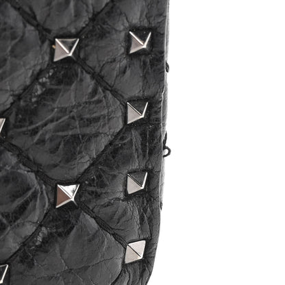 Valentino Garavani Craquele Nappa Small Rockstud Spike Shoulder Bag Black 11 of 15
