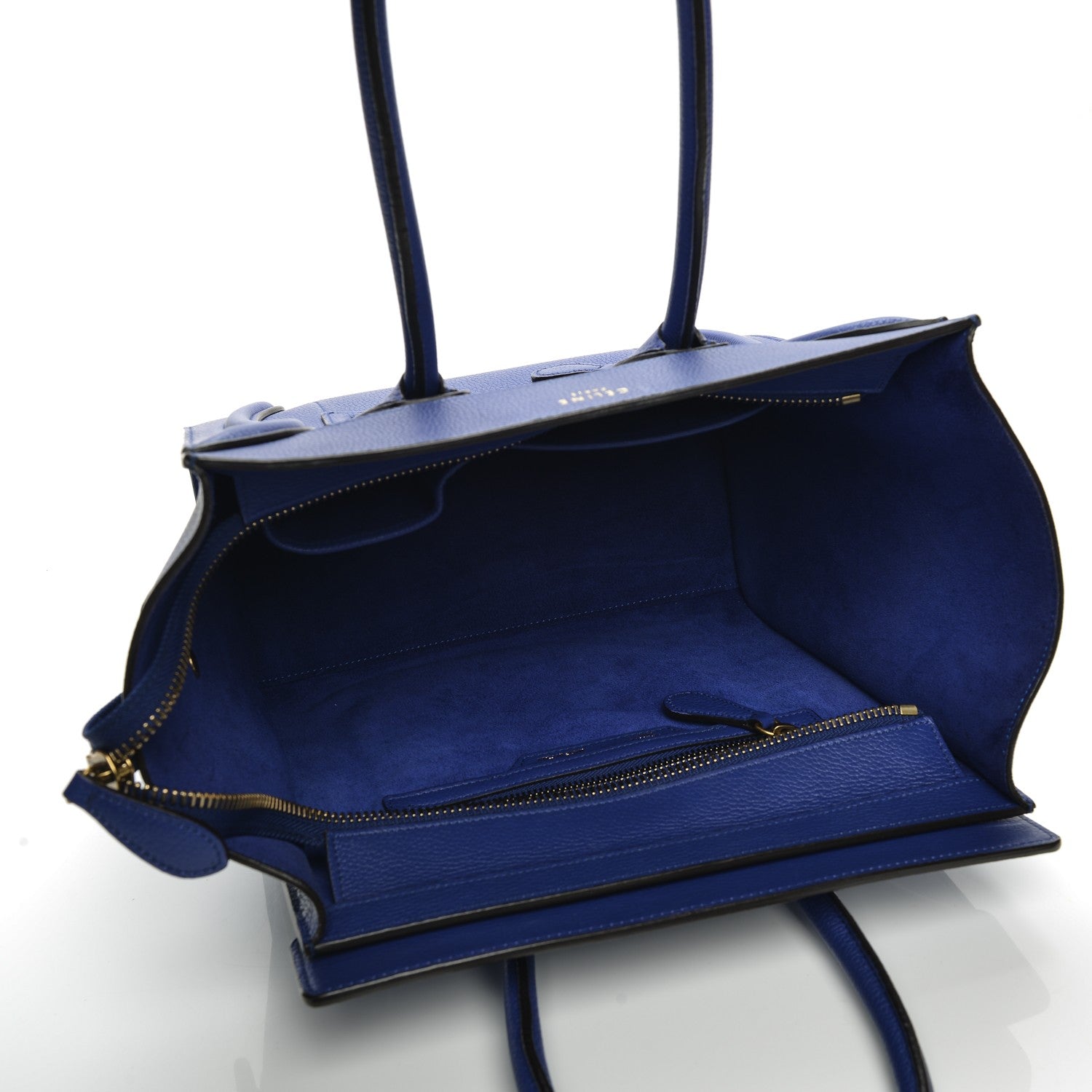 Celine Drummed Calfskin Micro Luggage Indigo 5 of 6