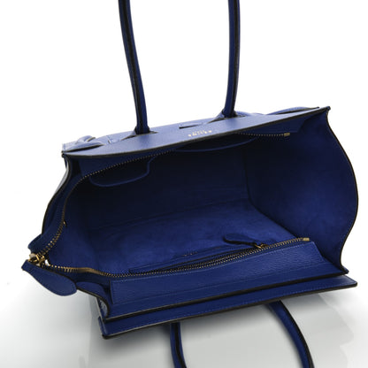 Celine Drummed Calfskin Micro Luggage Indigo 5 of 6