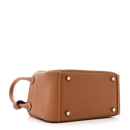 Hermes Taurillon Clemence Mini Lindy 20 Gold 4 of 11