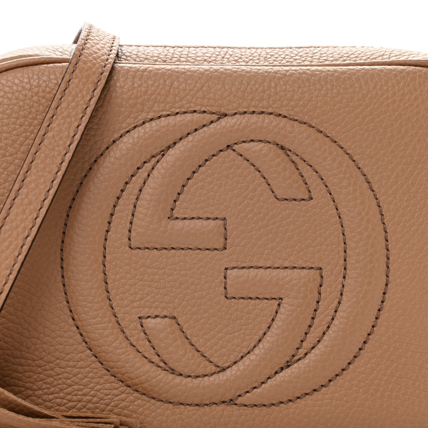 Pebbled Calfskin Small Soho Disco Bag Camelia