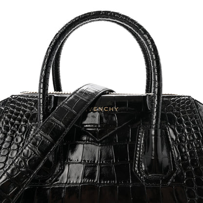 Givenchy Calfskin Crocodile Embossed Small Antigona Black 8 of 10