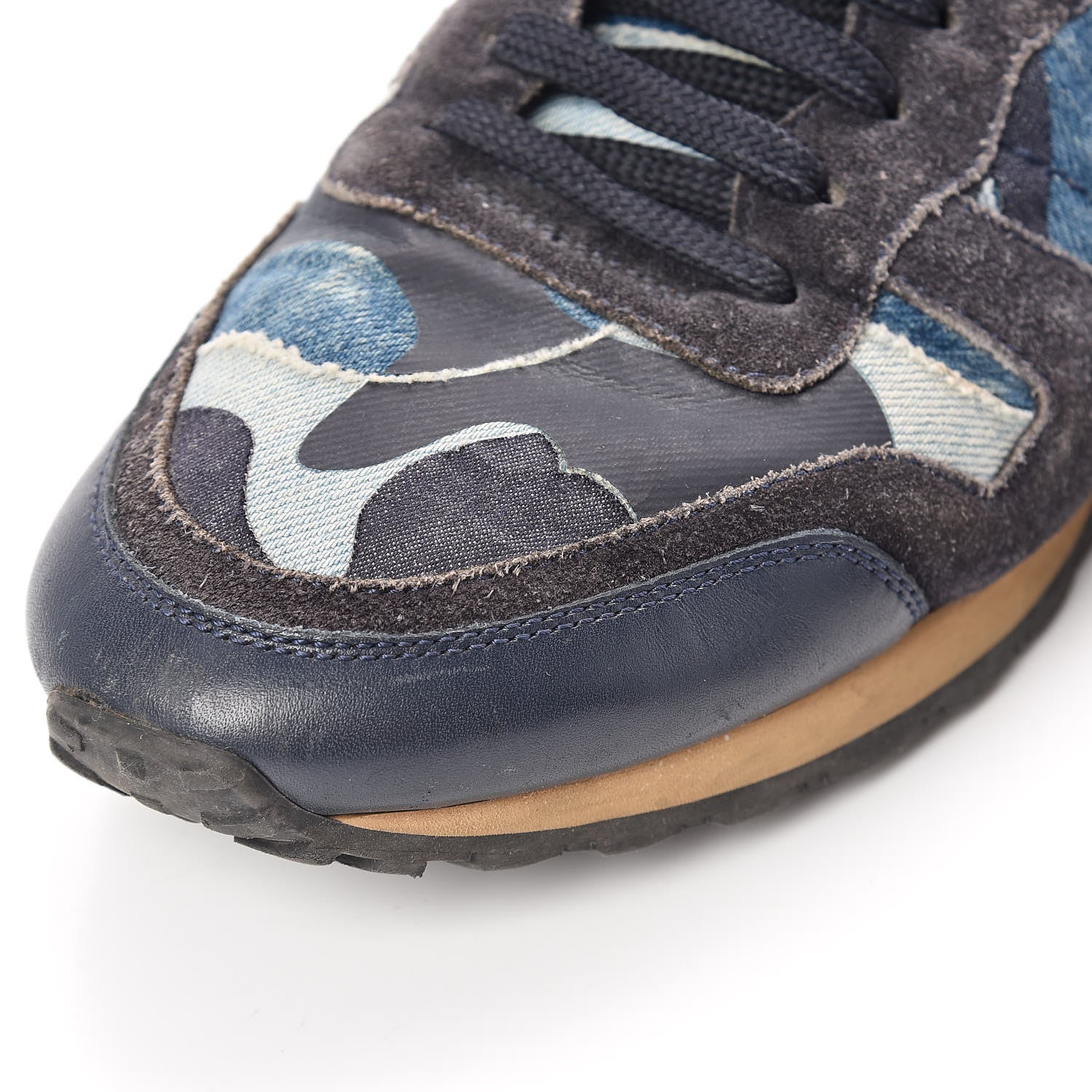 Valentino Garavani Denim Suede Camouflage Mens Rockrunner Sneakers 42 Multicolor 12 of 14