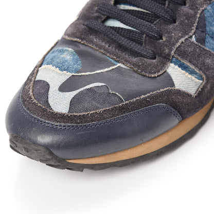 Valentino Garavani Denim Suede Camouflage Mens Rockrunner Sneakers 42 Multicolor 12 of 14