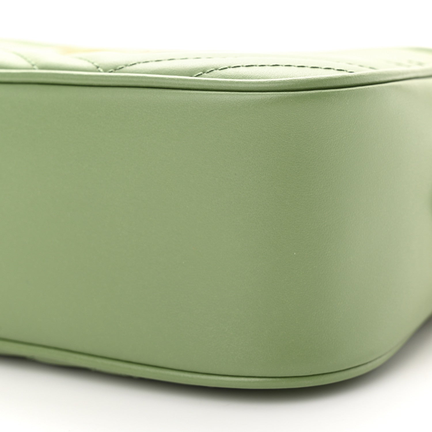 Gucci Calfskin Matelasse Chevron Small GG Marmont Chain Shoulder Bag Salamander Green 9 of 9