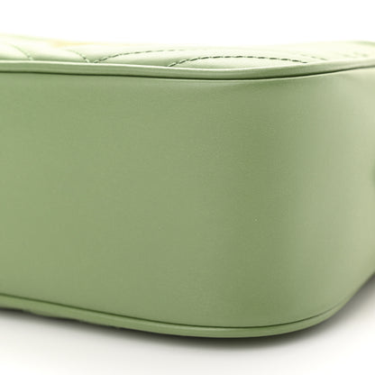 Gucci Calfskin Matelasse Chevron Small GG Marmont Chain Shoulder Bag Salamander Green 9 of 9