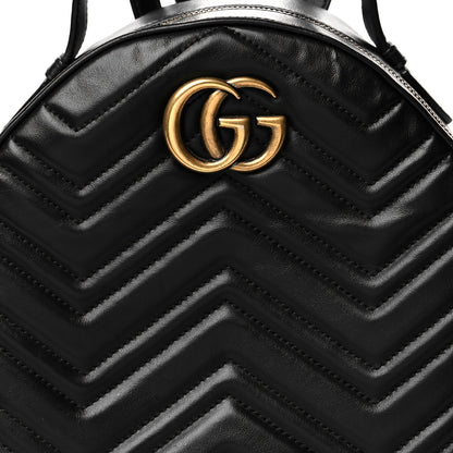 Gucci Calfskin Matelasse GG Marmont Dome Backpack Black 9 of 21