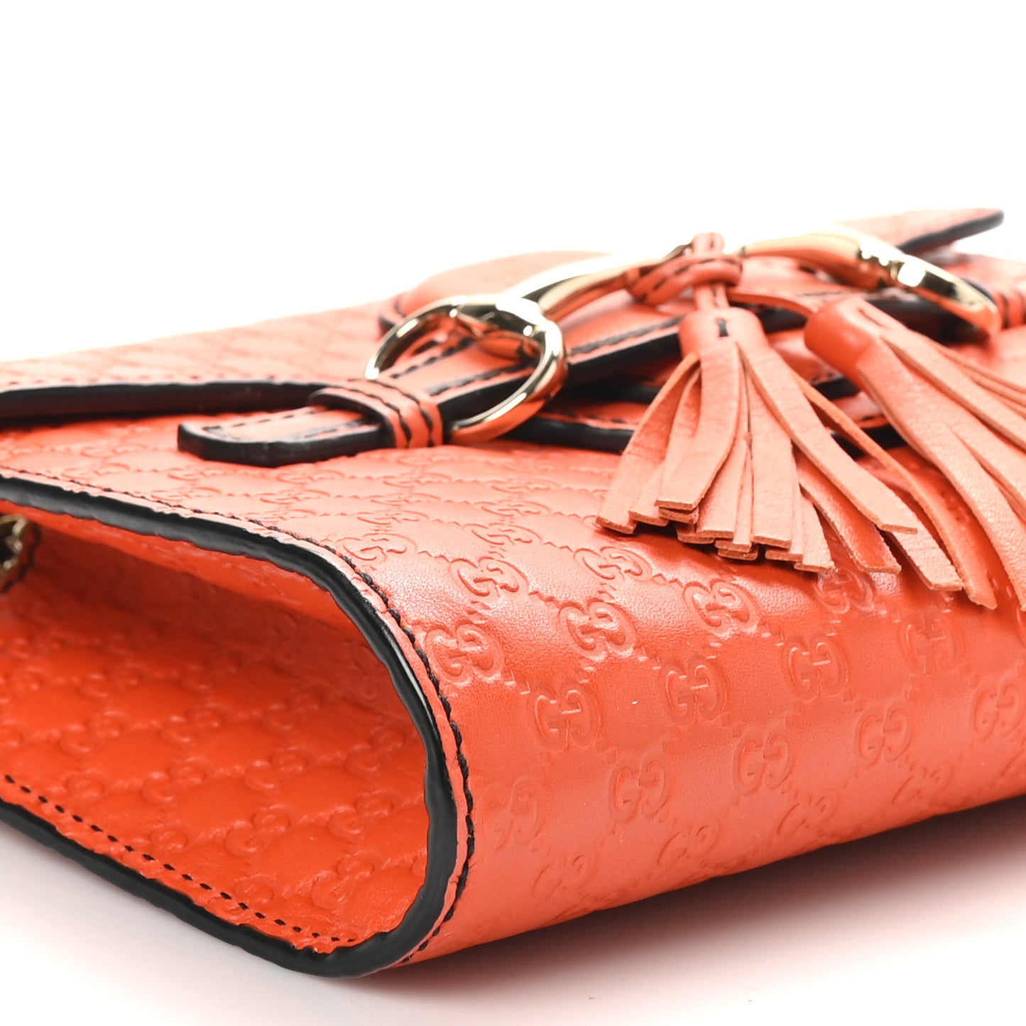 Soft Microguccissima Mini Emily Chain Shoulder Bag Sun Orange