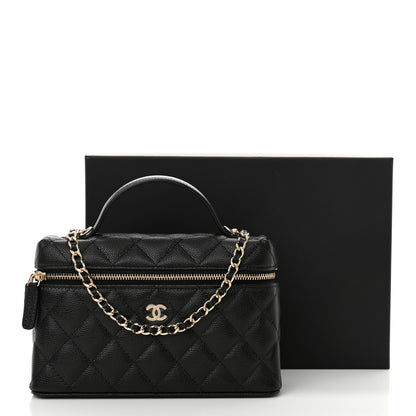 Chanel Caviar Quilted Top Handle Slim Vanity With Chain Black 11 of 11