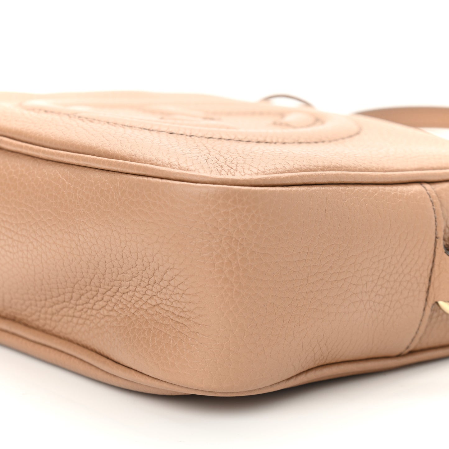 Pebbled Calfskin Small Soho Disco Bag Rose Beige