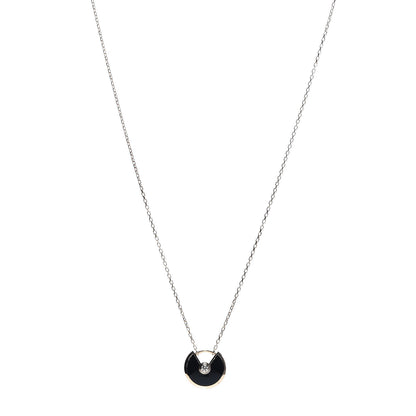 Cartier 18K Pink Gold Diamond Black Onyx XS Amulette de Cartier Pendant Necklace 1 of 5