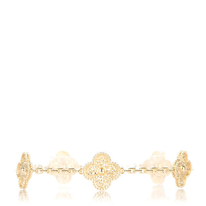 Van Cleef & Arpels 18K Yellow Gold 5 Motifs Vintage Alhambra Bracelet 1 of 4