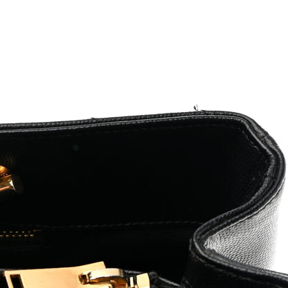 Saint Laurent Grain De Poudre Matelasse Chevron Monogram Shopping Bag Black 12 of 13