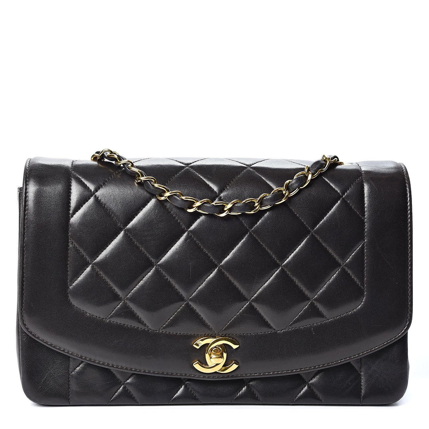 Lambskin Quilted Medium Single Flap Black