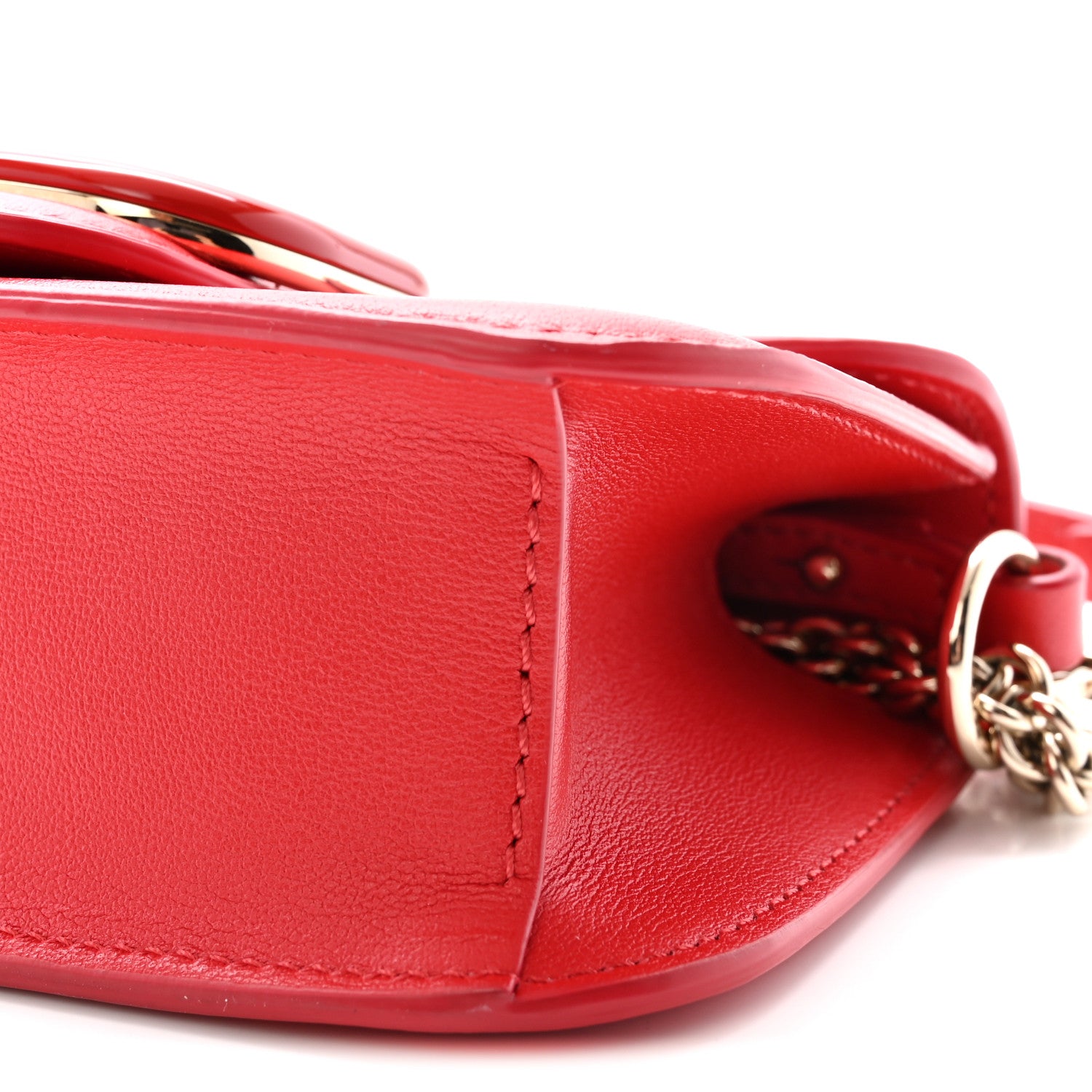 Valentino Garavani Calfskin Enamel Vlogo Small Loco Shoulder Bag Rouge Pur 9 of 9