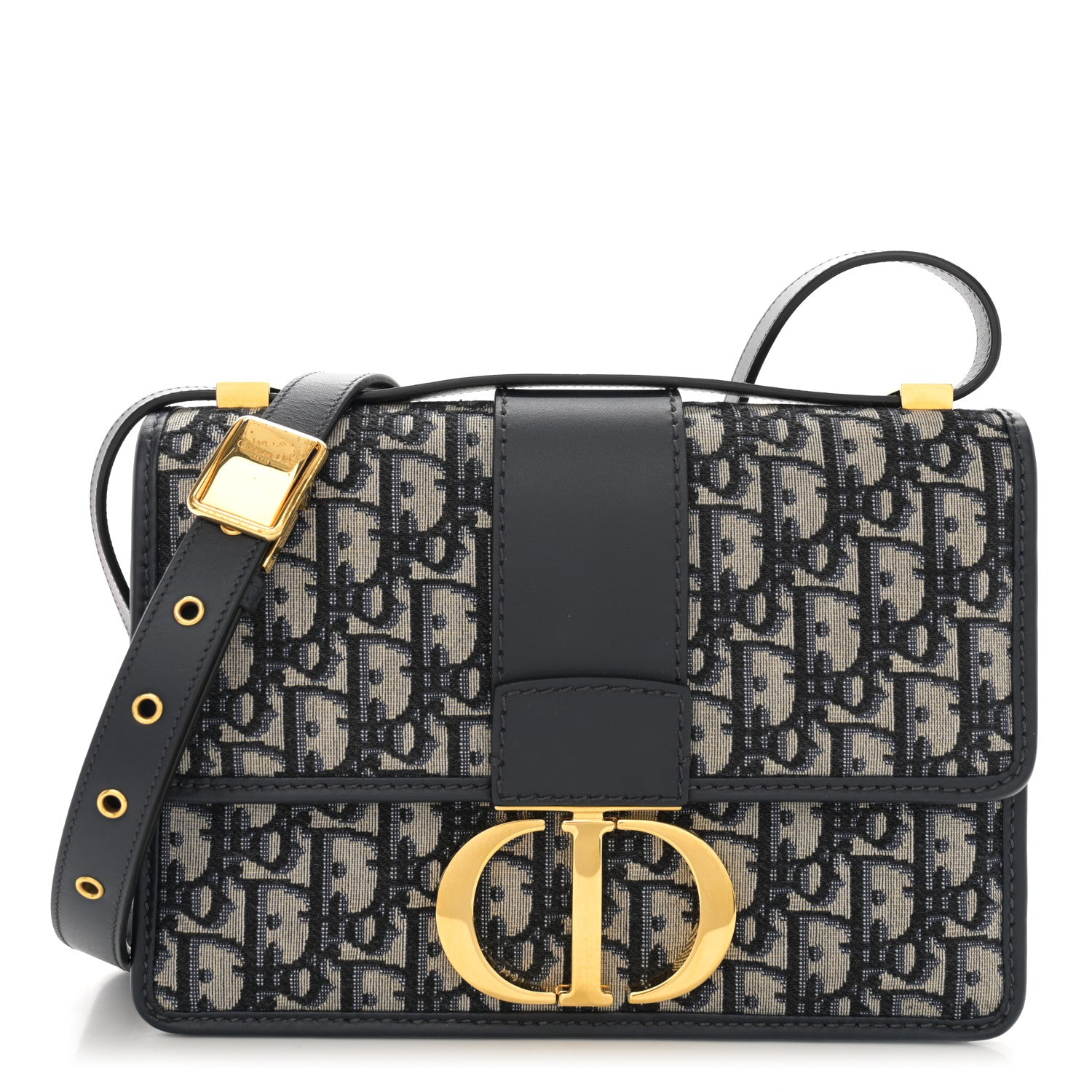 Christian Dior Oblique 30 Montaigne Flap Bag Blue 1 of 11