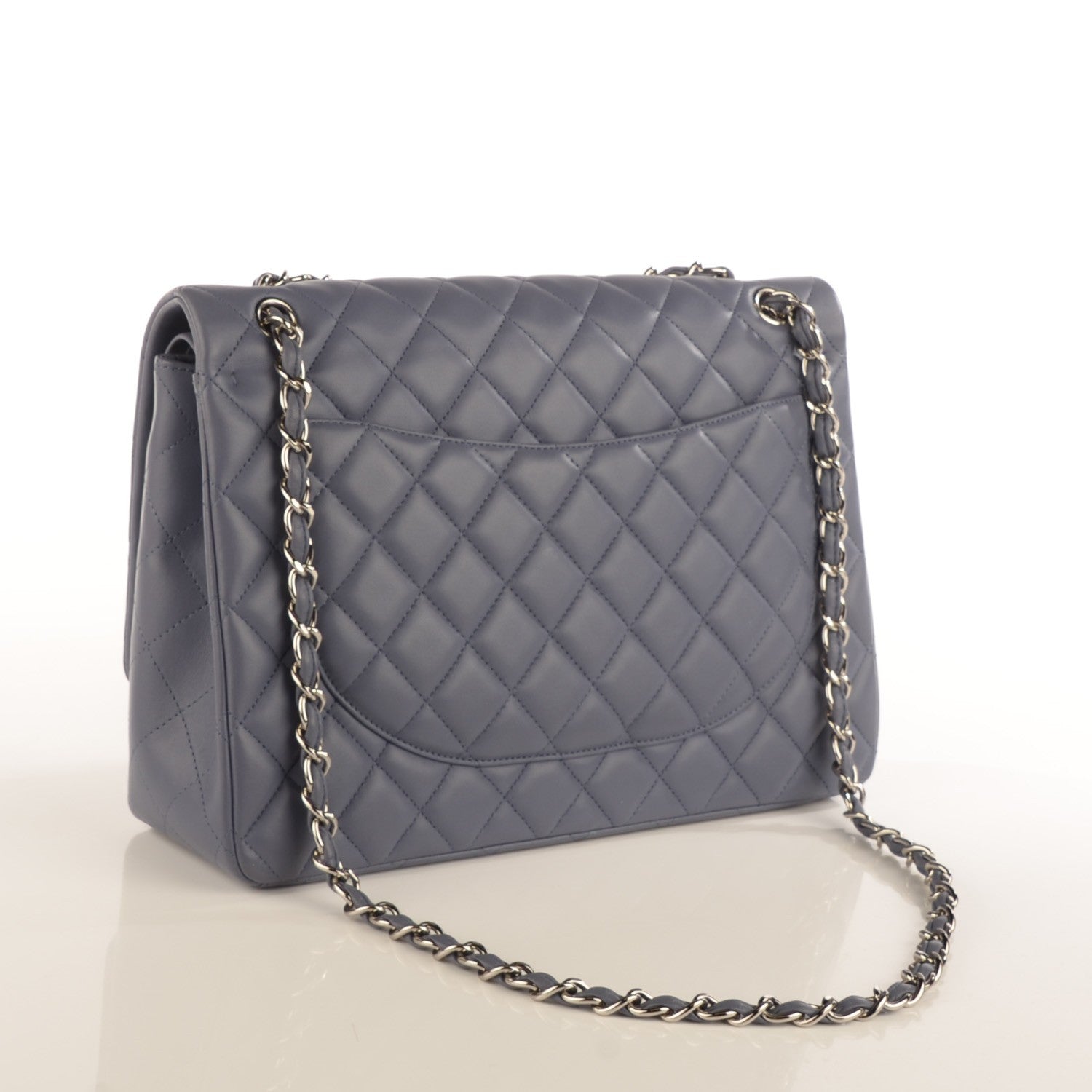 Chanel Lambskin Quilted Maxi Double Flap Purple 3 of 8