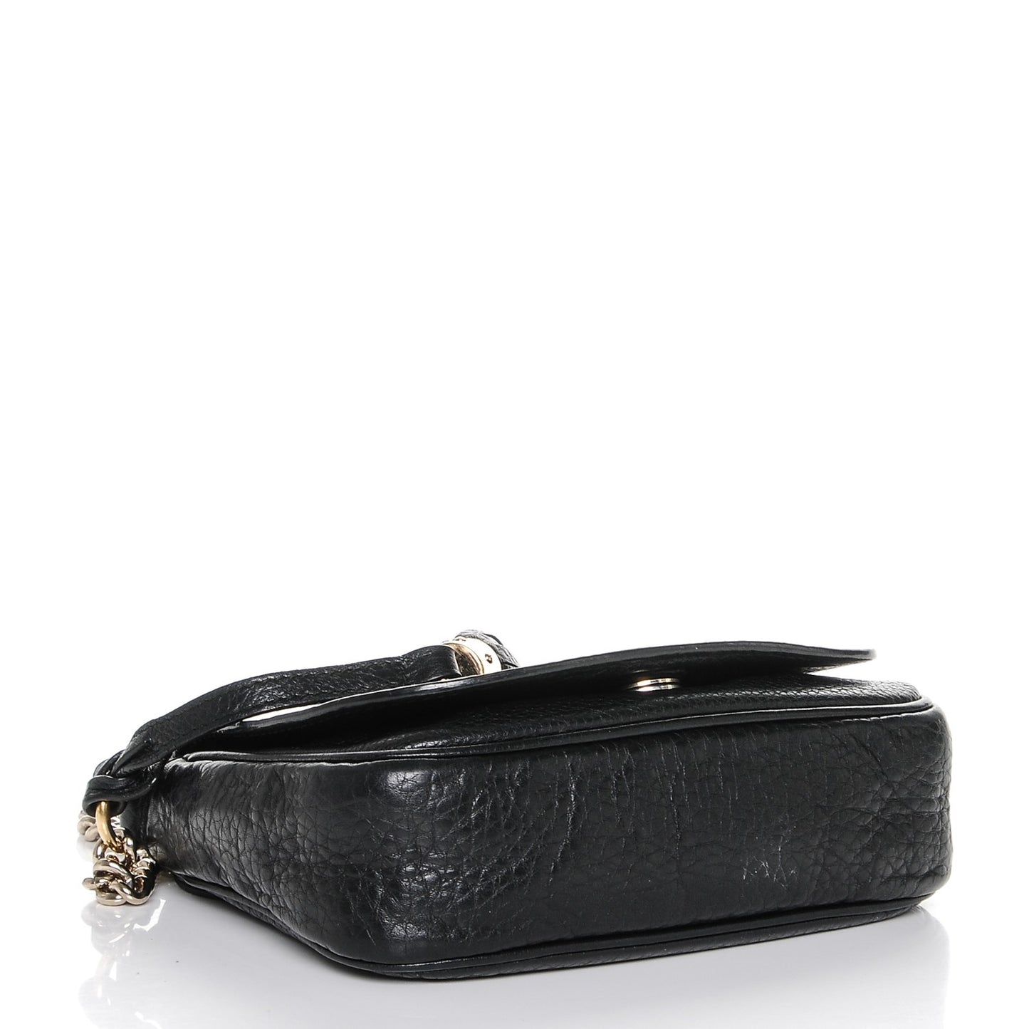 Pebbled Calfskin Small Soho Flap Crossbody Black