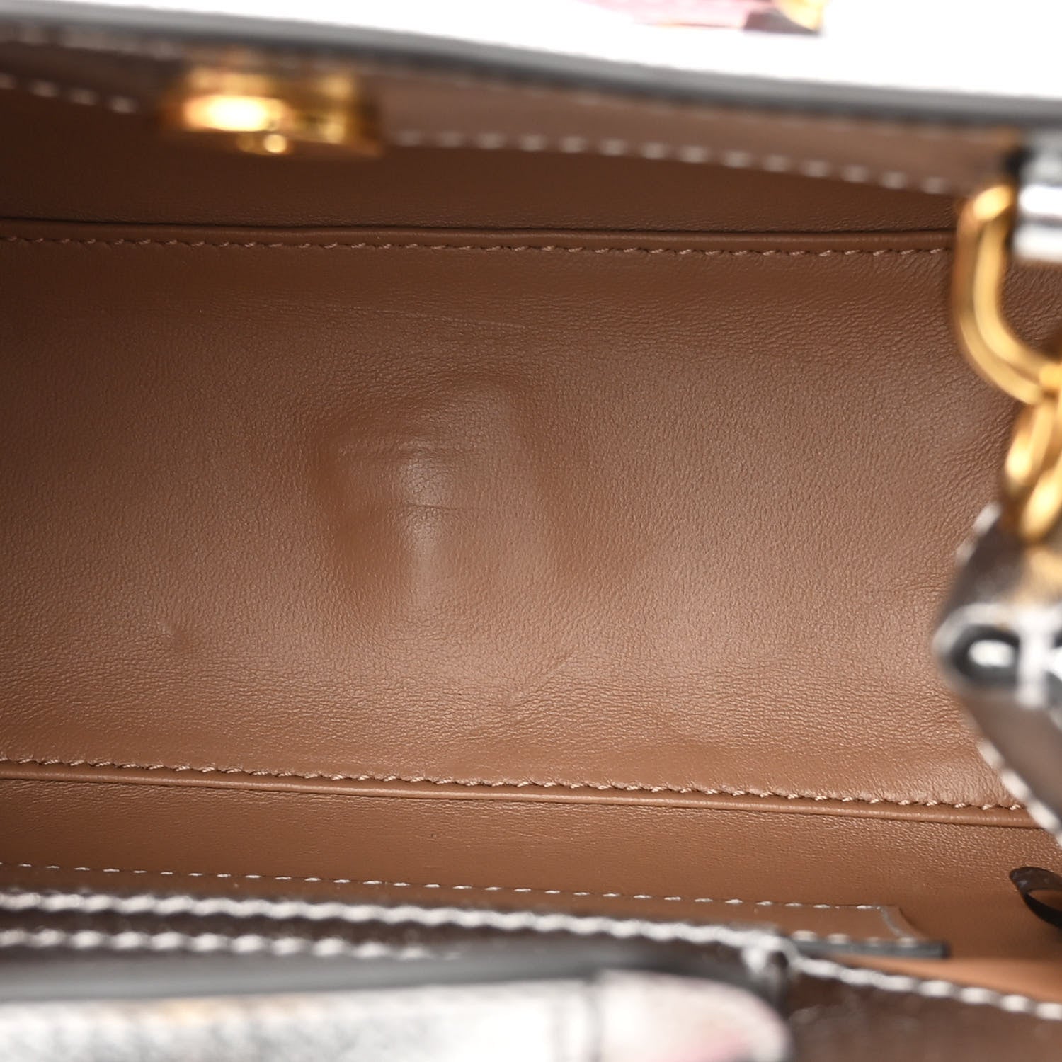 Gucci Textured Calfskin Mini Diana Tote Bag Silver Sugar Pink 5 of 10