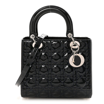 Christian Dior Patent Cannage Medium Lady Dior Navy Blue 1 of 9