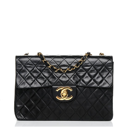 Chanel Lambskin Quilted XL Jumbo Single Flap Black 1 of 7