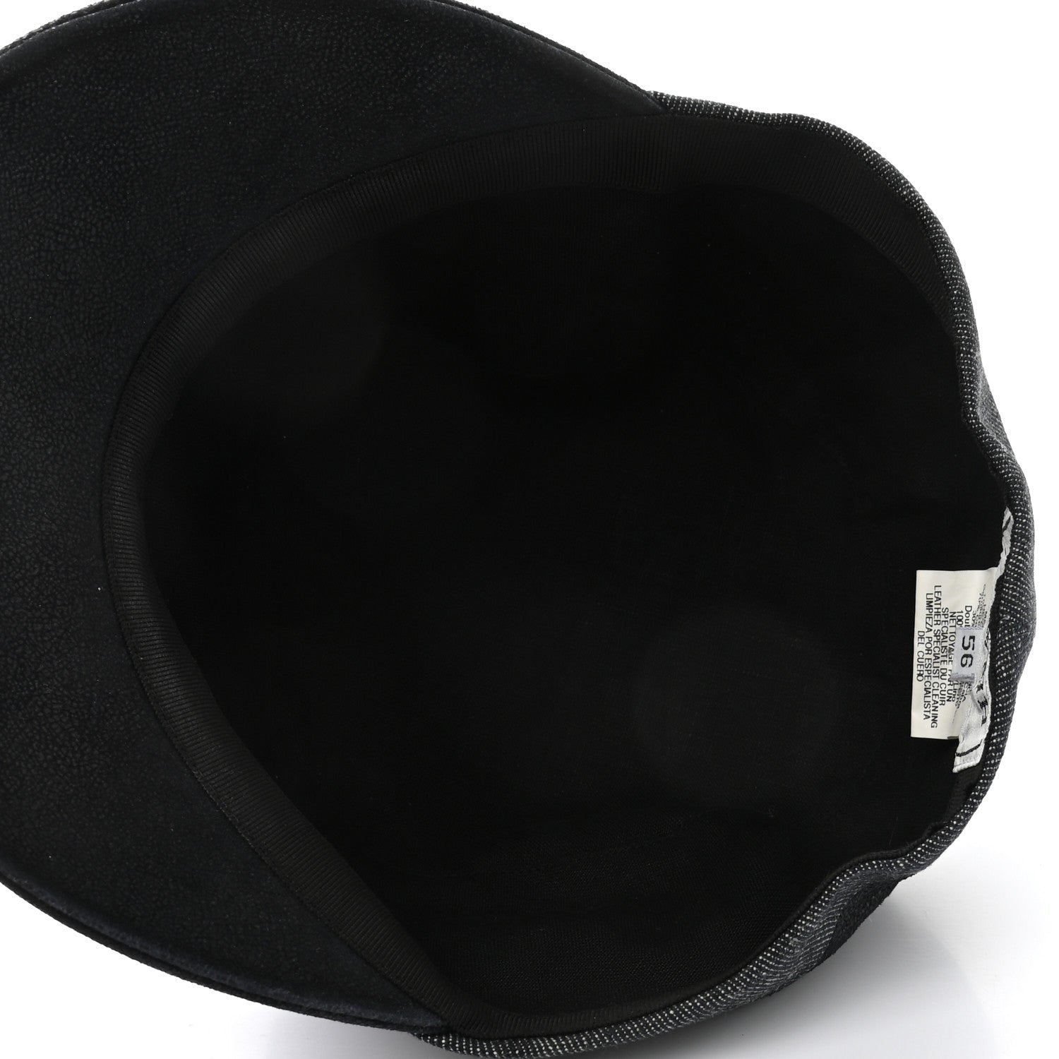 Hermes Goatskin Cotton Linen Cap 56 Black 7 of 8