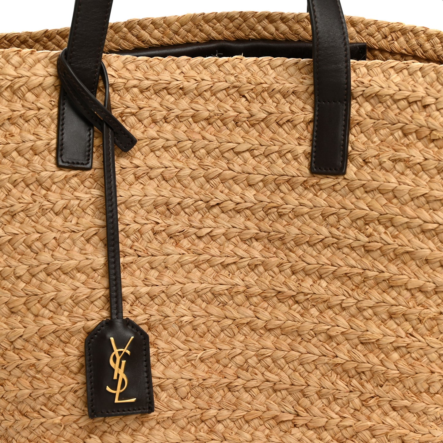 Raffia Calfskin Medium Panier Tote