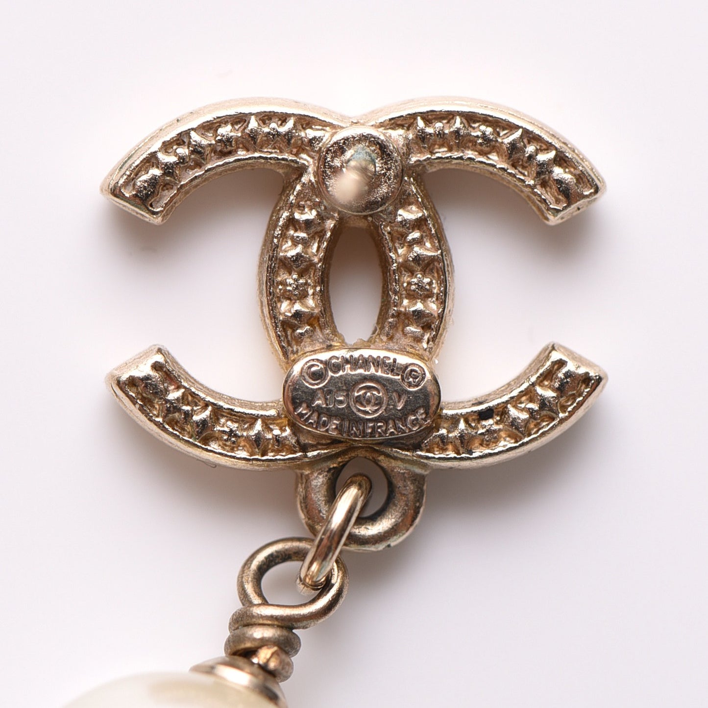 Pearl CC Drop Earrings Gold