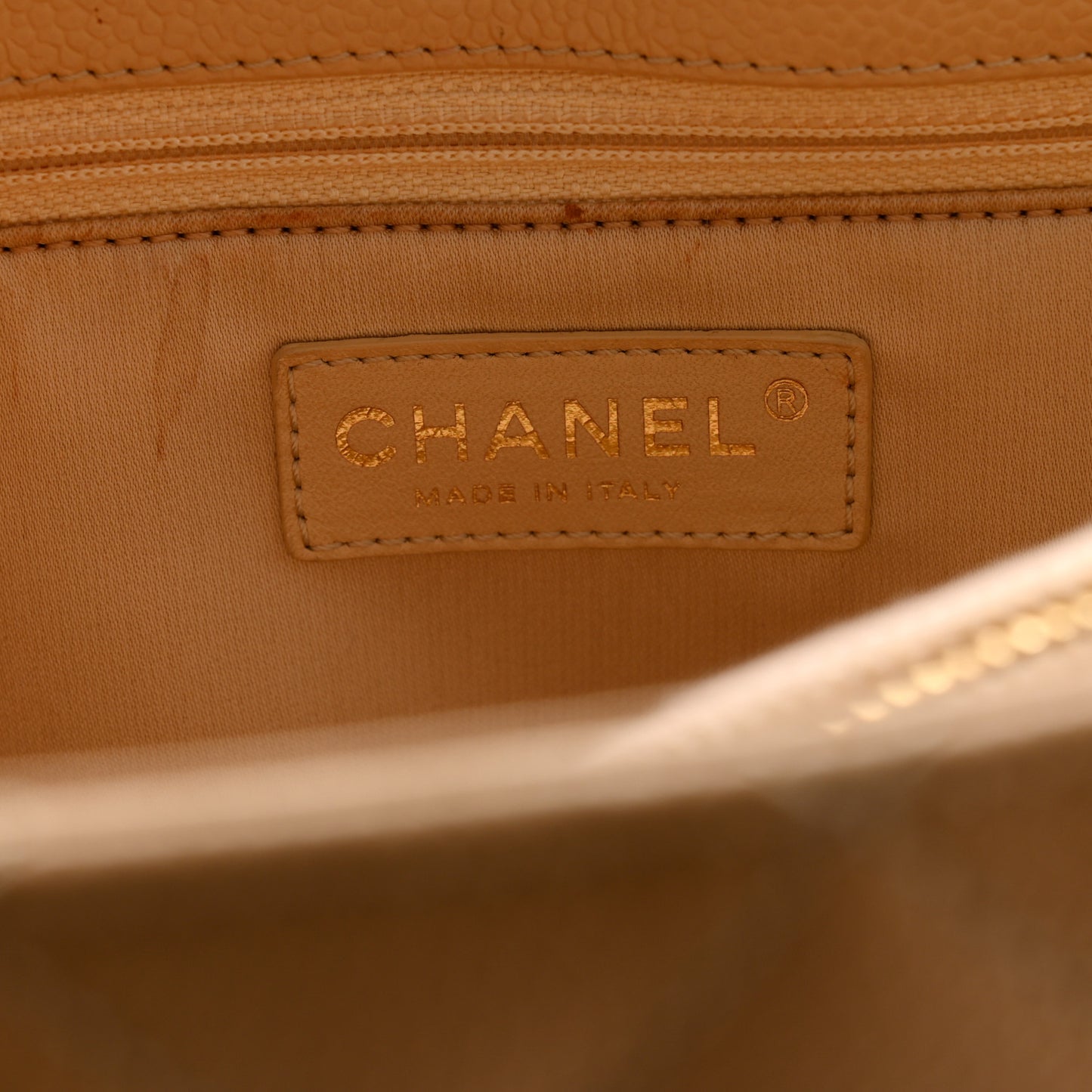 Caviar Quilted Grand Shopping Tote GST Beige