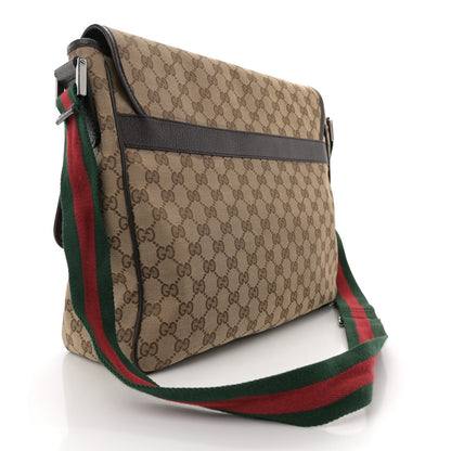 Gucci Monogram Web Medium Flap Messenger Beige Dark Brown 3 of 10